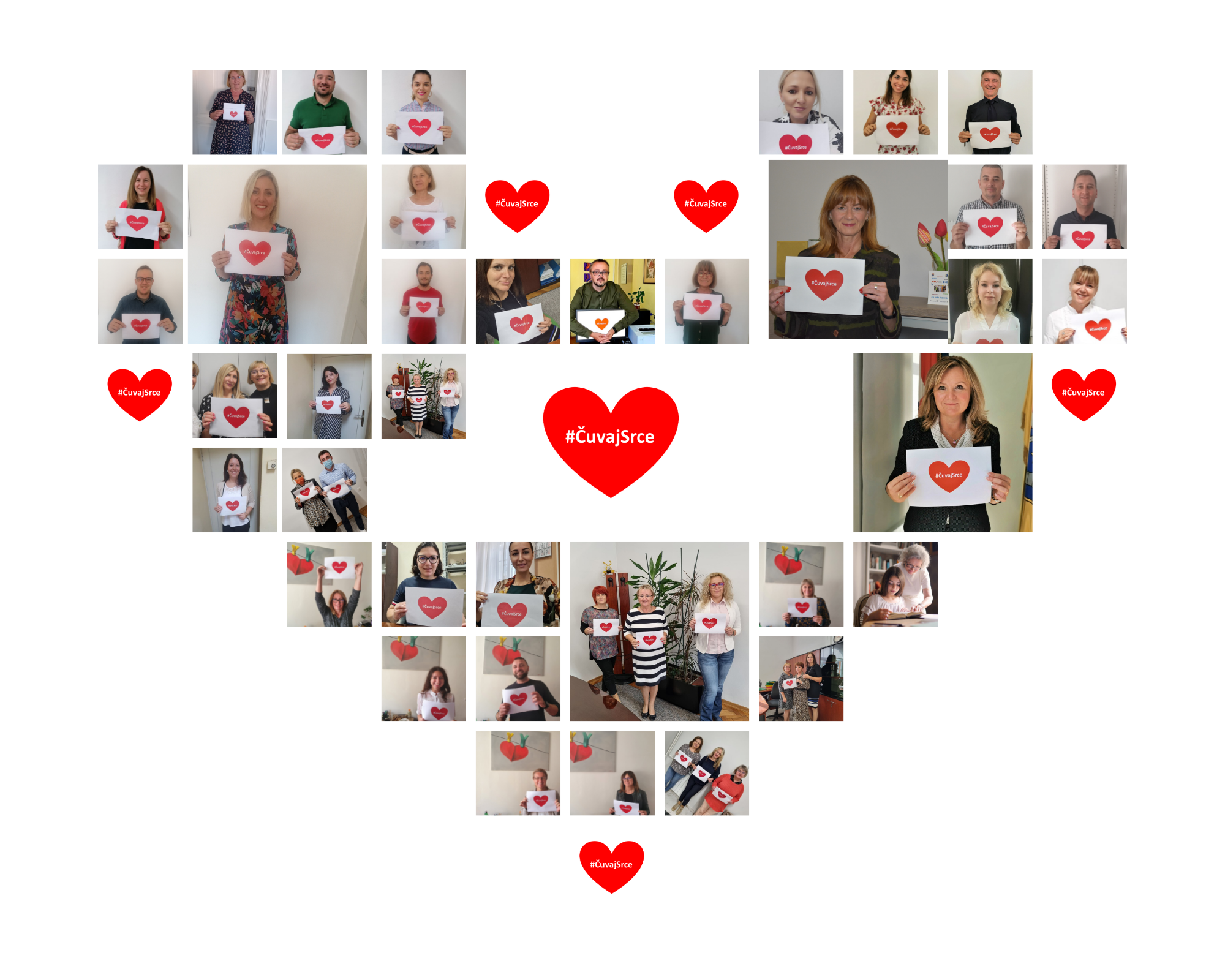 White Love Heart Shaped Photo Collage